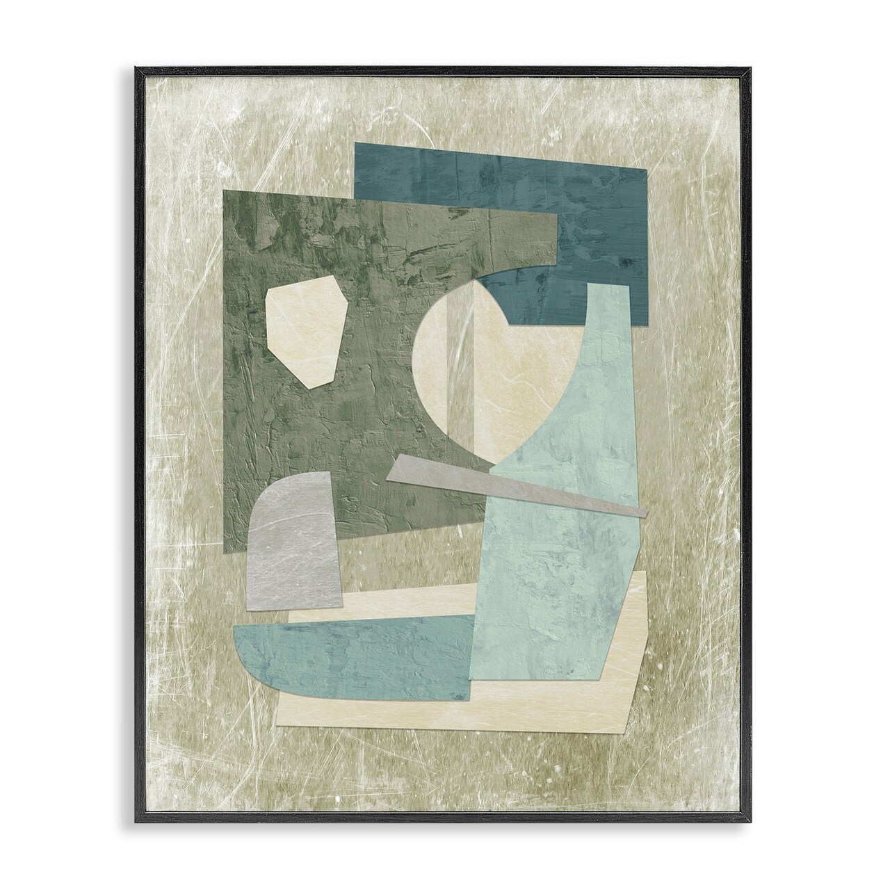 Stupell Industries Neutral Shapes Arranged Framed Giclee Wall Art Design by Suzanne Nicoll